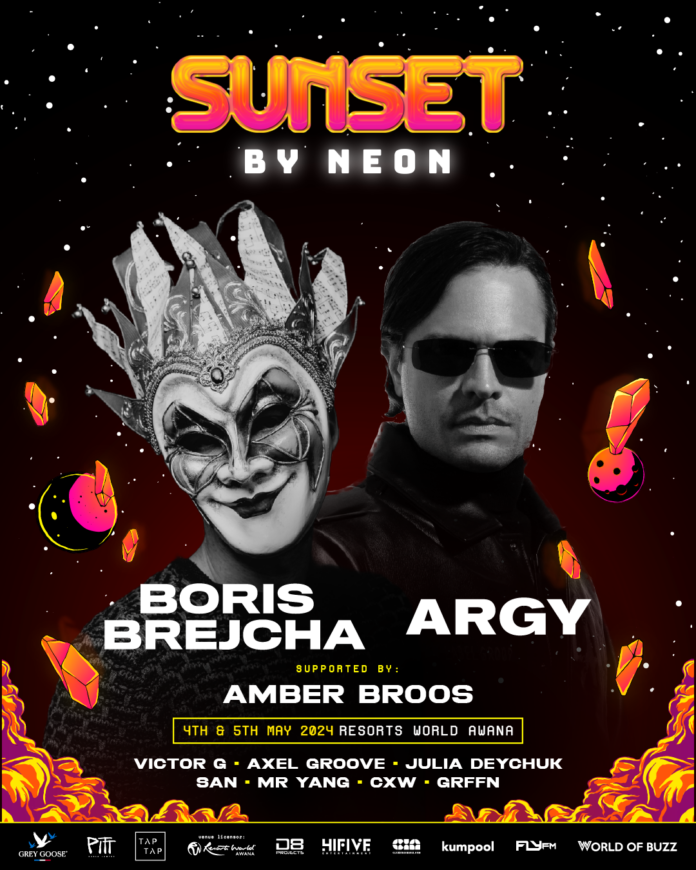 Sunset by Neon 2024 is landing in Genting Highland, Malaysia on May 4-5 with a stellar line-up featuring Boris Brejcha, Argy and more!